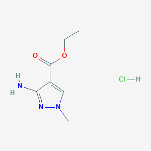 molecular formula C7H12ClN3O2 B6300752 3-Amino-1-methyl-1H-pyrazole-4-carboxylic acid ethyl ester hydrochloride CAS No. 2097068-73-8