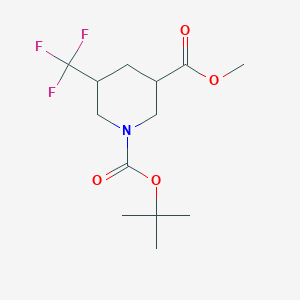 molecular formula C13H20F3NO4 B6300892 1-tert-Butyl 3-methyl 5-(trifluoromethyl)piperidine-1,3-dicarboxylate CAS No. 2227206-57-5