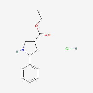 molecular formula C13H18ClNO2 B6301019 5-Phenyl-pyrrolidine-3-carboxylic acid ethyl ester hydrochloride CAS No. 2097068-63-6