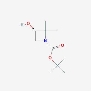 molecular formula C10H19NO3 B6301031 叔丁基（3S）-3-羟基-2,2-二甲基-氮杂环丁烷-1-羧酸酯 CAS No. 2227198-70-9