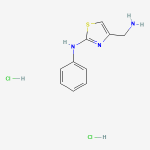molecular formula C10H13Cl2N3S B6301073 (4-Aminomethyl-thiazol-2-yl)-phenyl-amine dihydrochloride CAS No. 2097068-46-5