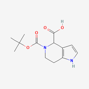 molecular formula C13H18N2O4 B6301076 5-Boc-4,5,6,7-Tetrahydro-1H-pyrrolo[3,2-c]pyridine-4-carboxylic acid CAS No. 2097068-40-9