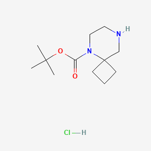 molecular formula C12H23ClN2O2 B6301081 5,8-Diaza-spiro[3.5]nonane-5-carboxylic acid t-butyl ester hydrochloride CAS No. 2097068-79-4