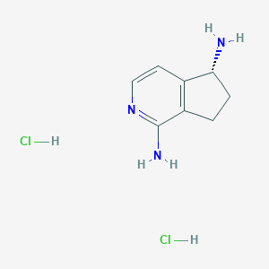 molecular formula C8H13Cl2N3 B6301108 (5R)-5H,6H,7H-环戊[c]吡啶-1,5-二胺二盐酸盐 CAS No. 2096419-45-1