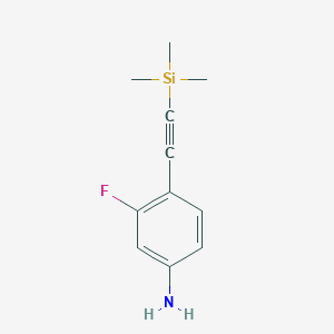 molecular formula C11H14FNSi B6301111 3-氟-4-[(三甲基甲硅烷基)乙炔基]苯胺 CAS No. 2146146-58-7