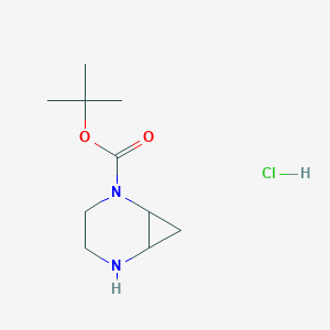 molecular formula C10H19ClN2O2 B6301123 tert-Butyl 2,5-diazabicyclo[4.1.0]heptane-2-carboxylate hydrochloride CAS No. 2231674-95-4