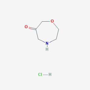 molecular formula C5H10ClNO2 B6301129 1,4-Oxazepan-6-onehydrochloride CAS No. 2306265-53-0