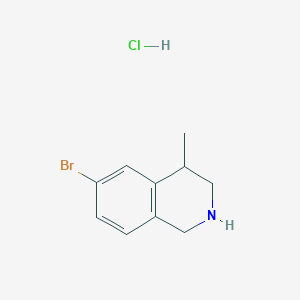 molecular formula C10H13BrClN B6301140 6-Bromo-4-methyl-1,2,3,4-tetrahydroisoquinoline hydrochloride CAS No. 2227205-04-9