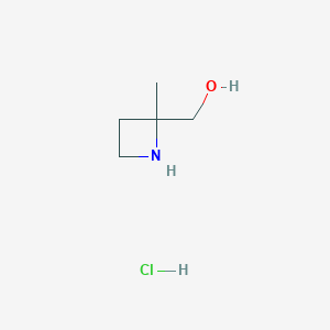 molecular formula C5H12ClNO B6301145 (2-Methylazetidin-2-yl)methanol hydrochloride CAS No. 2227204-97-7