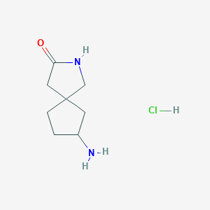 molecular formula C8H15ClN2O B6301148 7-Amino-2-azaspiro[4.4]nonan-3-one hydrochloride CAS No. 2173991-79-0