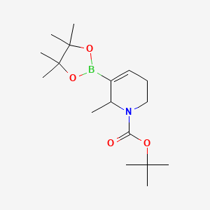 molecular formula C17H30BNO4 B6301156 6-甲基-5-(4,4,5,5-四甲基-1,3,2-二氧杂硼杂环-2-基)-1,2,3,6-四氢吡啶-1-羧酸叔丁酯 CAS No. 2304631-43-2