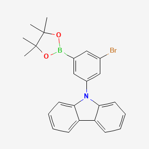 molecular formula C24H23BBrNO2 B6301232 3-Bromo-5-(9H-carbazol-9-yl)-phenylboronic acid pinacol ester CAS No. 2121512-10-3