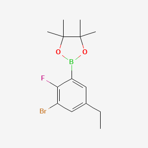 molecular formula C14H19BBrFO2 B6301295 3-Bromo-5-ethyl-2-fluorophenylboronic acid pinacol ester CAS No. 2121514-74-5