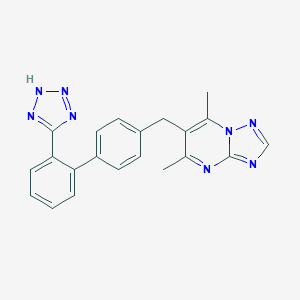 molecular formula C21H18N8 B063014 (1,2,4)Triazolo(1,5-a)pyrimidine, 5,7-dimethyl-6-((2'-(1H-tetrazol-5-yl)(1,1'-biphenyl)-4-yl)methyl)- CAS No. 168152-68-9