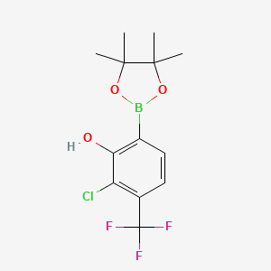 molecular formula C13H15BClF3O3 B6301471 3-Chloro-2-hydroxy-4-(trifluoromethyl)phenylboronic acid pinacol ester CAS No. 2121514-17-6