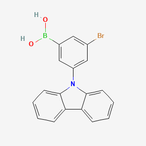 molecular formula C18H13BBrNO2 B6301487 3-Bromo-5-(9H-carbazol-9-yl)-phenylboronic acid CAS No. 2084131-60-0