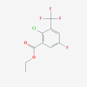 molecular formula C10H7ClF4O2 B6301611 Ethyl 2-chloro-5-fluoro-3-(trifluoromethyl)benzoate CAS No. 1805457-70-8