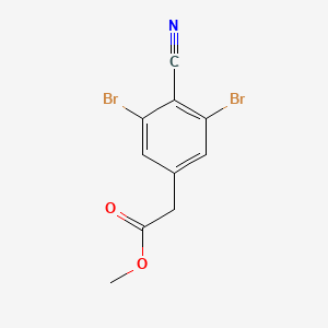 molecular formula C10H7Br2NO2 B6301629 3,5-二溴-4-氰基苯乙酸甲酯，95% CAS No. 1804892-46-3