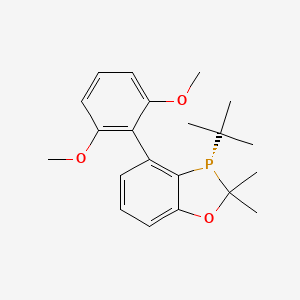 molecular formula C21H27O3P B6301660 (S)-3-(tert-Butyl)-4-(2,6-dimethoxyphenyl)-2,2-dimethyl-2,3-dihydrobenzo[d][1,3]oxaphosphole, 97% (>99% ee) CAS No. 2227217-19-6