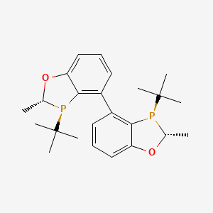 molecular formula C24H32O2P2 B6301670 (2R,2'R,3R,3'R)-3,3'-二叔丁基-2,2'-二甲基-2,2',3,3'-四氢-4,4'-联苯并[d][1,3]氧杂磷杂环, 97% (99% ee) CAS No. 2214207-74-4