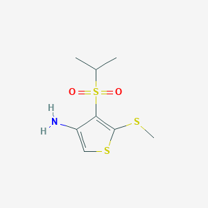 molecular formula C8H13NO2S3 B063017 3-Amino-4-(isopropylsulfonyl)-5-(methylthio)thiophene CAS No. 175276-56-9