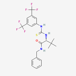 molecular formula C22H23F6N3OS B6301794 (2R)-2-[[[[3,5-Bis(trifluoromethyl)phenyl]amino]thioxomethyl]amino]-3,3-dimethyl-N-(phenylmethyl)butanamide, 98%, (99% ee) CAS No. 2209087-17-0