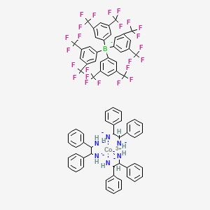 molecular formula C74H54BCoF24N6-4 B6301846 Tris[(1S,2S)-1,2-diphenyl-1,2-ethanediamine]cobalt(III) chloride tetrakis[3,5-bis(trifluoromethyl)phenyl]borate dihydrate SKJ-1 CAS No. 1542135-29-4