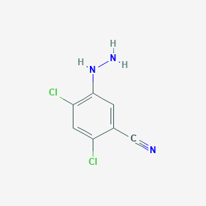 molecular formula C7H5Cl2N3 B6301915 2,4-Dichloro-5-cyano-phenylhydrazine CAS No. 2301850-78-0
