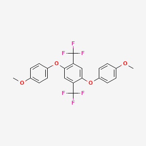 molecular formula C22H16F6O4 B6301932 1,4-Bis(trifluoromethyl)-2,5-bis(4-methoxyphenoxy)benzene, 96% CAS No. 2301856-08-4