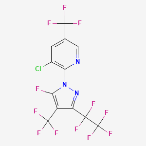 molecular formula C12H2ClF12N3 B6301984 3-Chloro-2-[5-fluoro-3-(1,1,2,2,2-pentafluoroethyl)-4-(trifluoromethyl)-1H-pyrazol-1-yl]-5-(trifluoromethyl)-pyridine CAS No. 151921-60-7