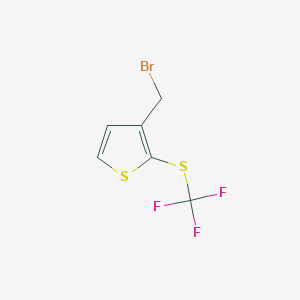 molecular formula C6H4BrF3S2 B6302073 3-(Bromomethyl)-2-(trifluoromethythio)thiophene CAS No. 2301849-28-3