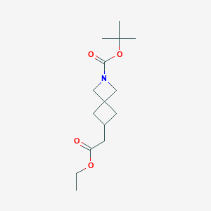 molecular formula C15H25NO4 B6302105 t-Butyl 6-(2-ethoxy-2-oxoethyl)-2-azaspiro[3.3]heptane-2-carboxylate CAS No. 2173992-27-1