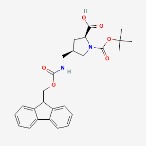 molecular formula C26H30N2O6 B6302142 (2S,4R)-Fmoc-4-aminomethyl-1-Boc-pyrrolidine-2-carboxylic acid CAS No. 2173052-84-9