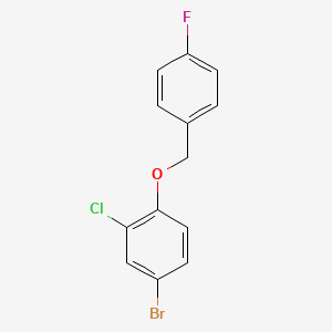 molecular formula C13H9BrClFO B6302178 4-Bromo-2-chloro-1-((4-fluorobenzyl)oxy)benzene CAS No. 2092911-81-2