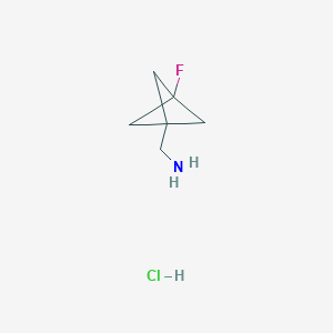 molecular formula C6H11ClFN B6302184 (3-Fluoro-1-bicyclo[1.1.1]pentanyl)methanamine hydrochloride CAS No. 2108917-20-8