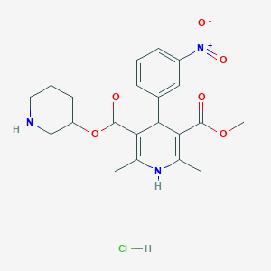 molecular formula C21H26ClN3O6 B6302262 3-Methyl 5-piperidin-3-yl 2,6-dimethyl-4-(3-nitrophenyl)-1,4-dihydropyridine-3,5-dicarboxylate HCl CAS No. 121145-30-0