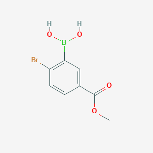 molecular formula C8H8BBrO4 B6302307 (2-Bromo-5-(methoxycarbonyl)phenyl)boronic acid CAS No. 2225178-33-4