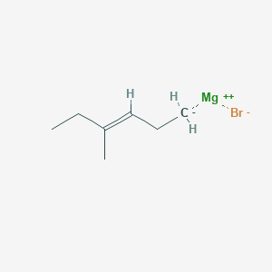 molecular formula C7H13BrMg B6302384 trans-4-Methylhex-3-enylmagnesium bromide, 0.50 M in THF CAS No. 55314-56-2