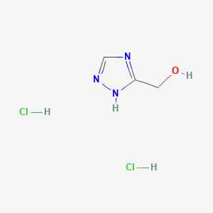 molecular formula C3H7Cl2N3O B6302461 (1H-1,2,4-Triazol-3-yl)-methanol hydrochloride, 97% CAS No. 89829-42-5