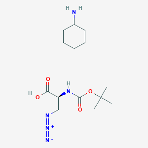 molecular formula C14H27N5O4 B6302487 (S)-2-t-Butyloxycarbonylamino-3-azidopropanoic acid cyclohexylamine (Boc-L-Aza-OH.CHA) CAS No. 2098496-88-7