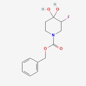 molecular formula C13H16FNO4 B6302508 3-氟-4,4-二羟基哌啶-1-甲酸苄酯 CAS No. 2102412-10-0