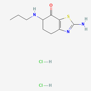 molecular formula C10H17Cl2N3OS B6302623 2-Amino-6-(propylamino)-4,5,6,7-tetrahydro-1,3-benzothiazol-7-one diHCl CAS No. 1432061-98-7