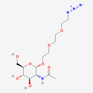 molecular formula C14H26N4O8 B6302637 (2-(2-(2-Azidoethoxy)ethoxy)ethyl)-2-acetamido-2-deoxy-alpha-D-glucopyranoside CAS No. 882873-69-0
