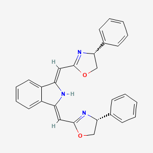 molecular formula C28H23N3O2 B6302642 (1Z,3Z)-1,3-Bis[[(4R)-4,5-dihydro-4-phenyl-2-oxazolyl]methylene]-2,3-dihydro-1H-isoindole, 95% CAS No. 1429056-54-1
