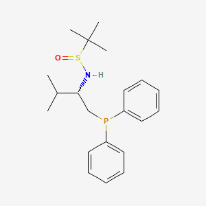 molecular formula C21H30NOPS B6302657 [S(R)]-N-[(1S)-1-[(diphenylphosphino)methyl]-2-methylpropyl]-2-methyl-2-propanesulfinamide, 95% CAS No. 1803239-46-4