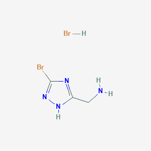 molecular formula C3H6Br2N4 B6302715 [(5-Bromo-1H-1,2,4-triazol-3-yl)methyl]amine hydrobromide;  95% CAS No. 2209964-68-9
