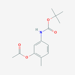 molecular formula C14H19NO4 B6302718 5-((tert-Butoxycarbonyl)amino)-2-methylphenyl acetate CAS No. 2197945-54-1