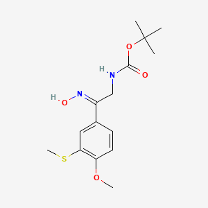 molecular formula C15H22N2O4S B6302745 t-Butyl N-[(2E)-2-(hydroxyimino)-2-[4-methoxy-3-(methylsulfanyl)phenyl]ethyl]carbamate CAS No. 2197064-38-1