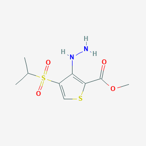 molecular formula C9H14N2O4S2 B063028 Methyl 3-hydrazino-4-(isopropylsulfonyl)thiophene-2-carboxylate CAS No. 175201-97-5