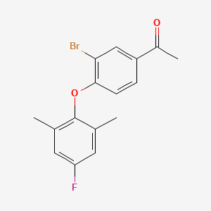 molecular formula C16H14BrFO2 B6302865 1-[3-Bromo-4-(4-fluoro-2,6-dimethyl-phenoxy)phenyl]ethanone CAS No. 2138863-82-6